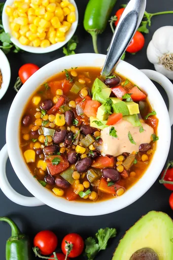 Black Bean Lentil Taco Soup (Vegan!)