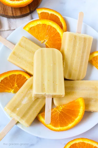 Orange Creamsicle Popsicles (Easy, Healthy!)