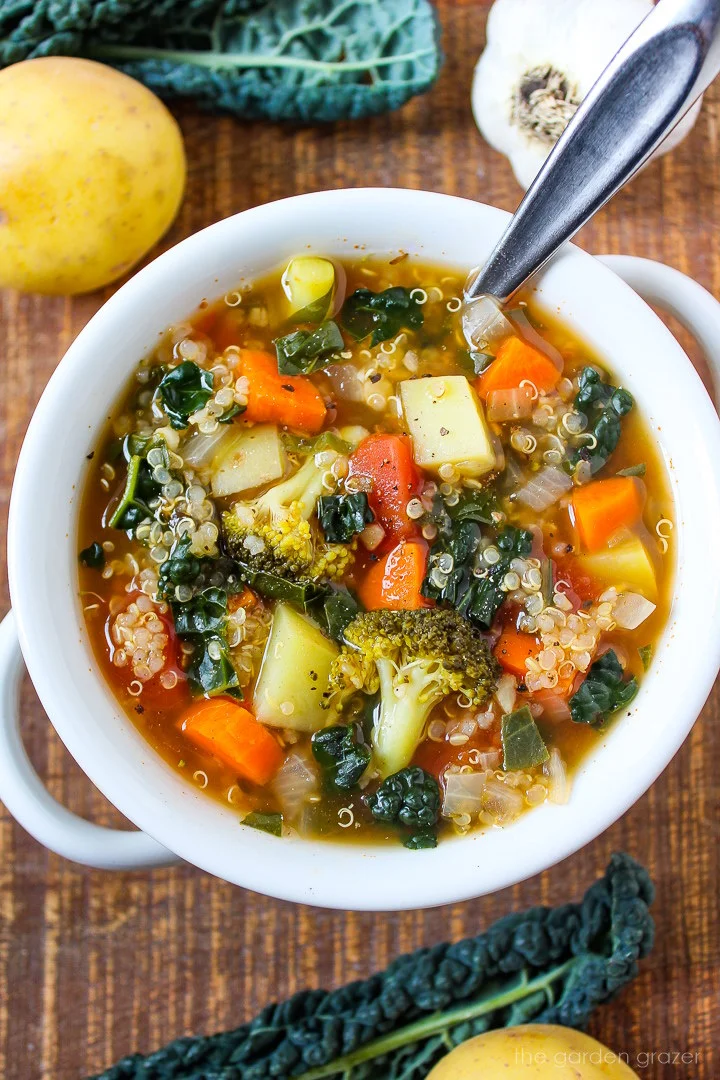 Quinoa Potato Soup with Super Greens
