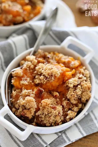 Sweet Potato Casserole with Pecan Topping