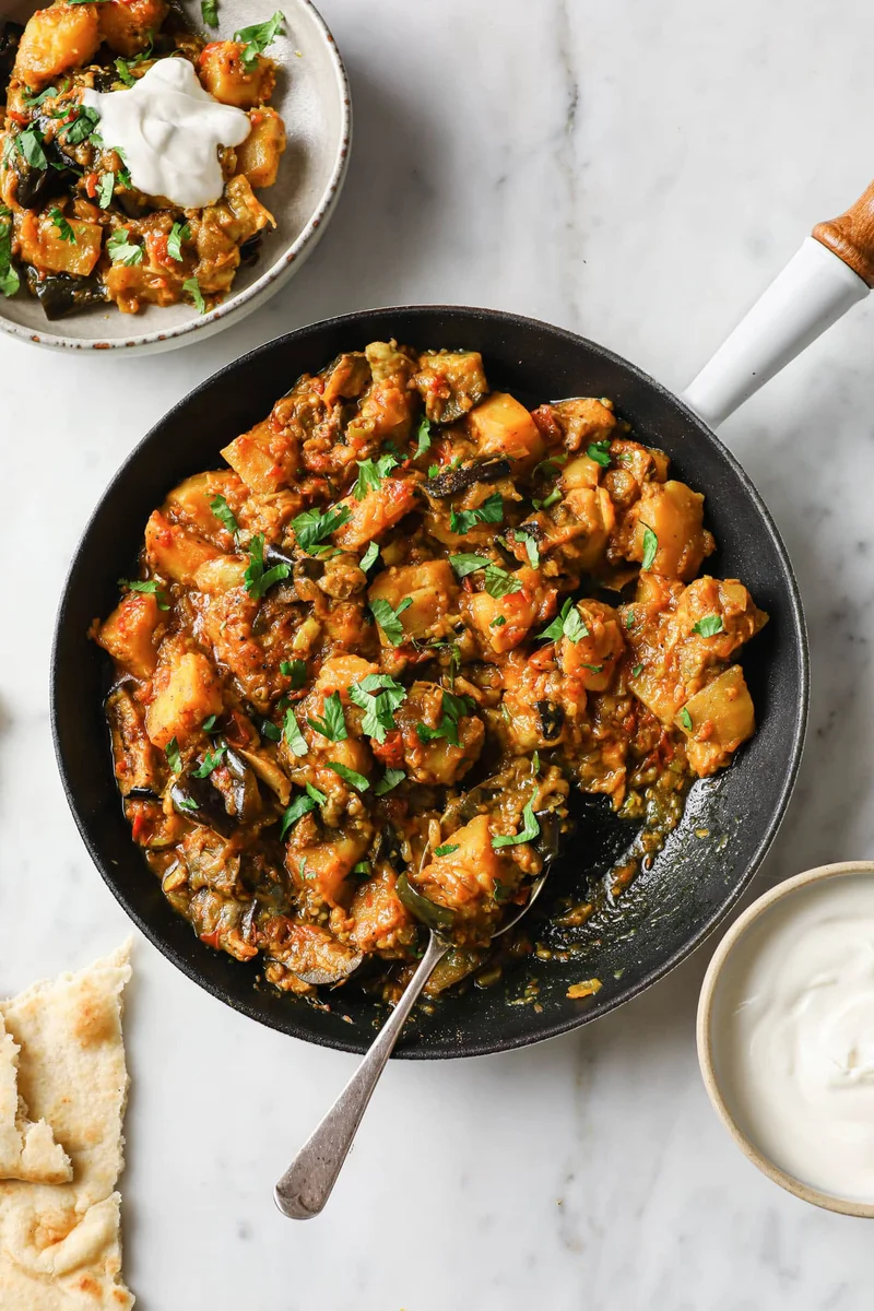 Aloo Baingan - Eggplant and Potato Curry