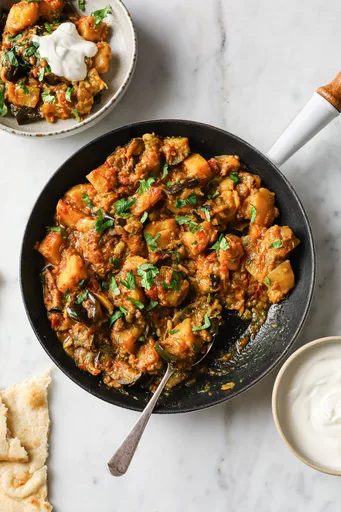 Aloo Baingan - Eggplant and Potato Curry