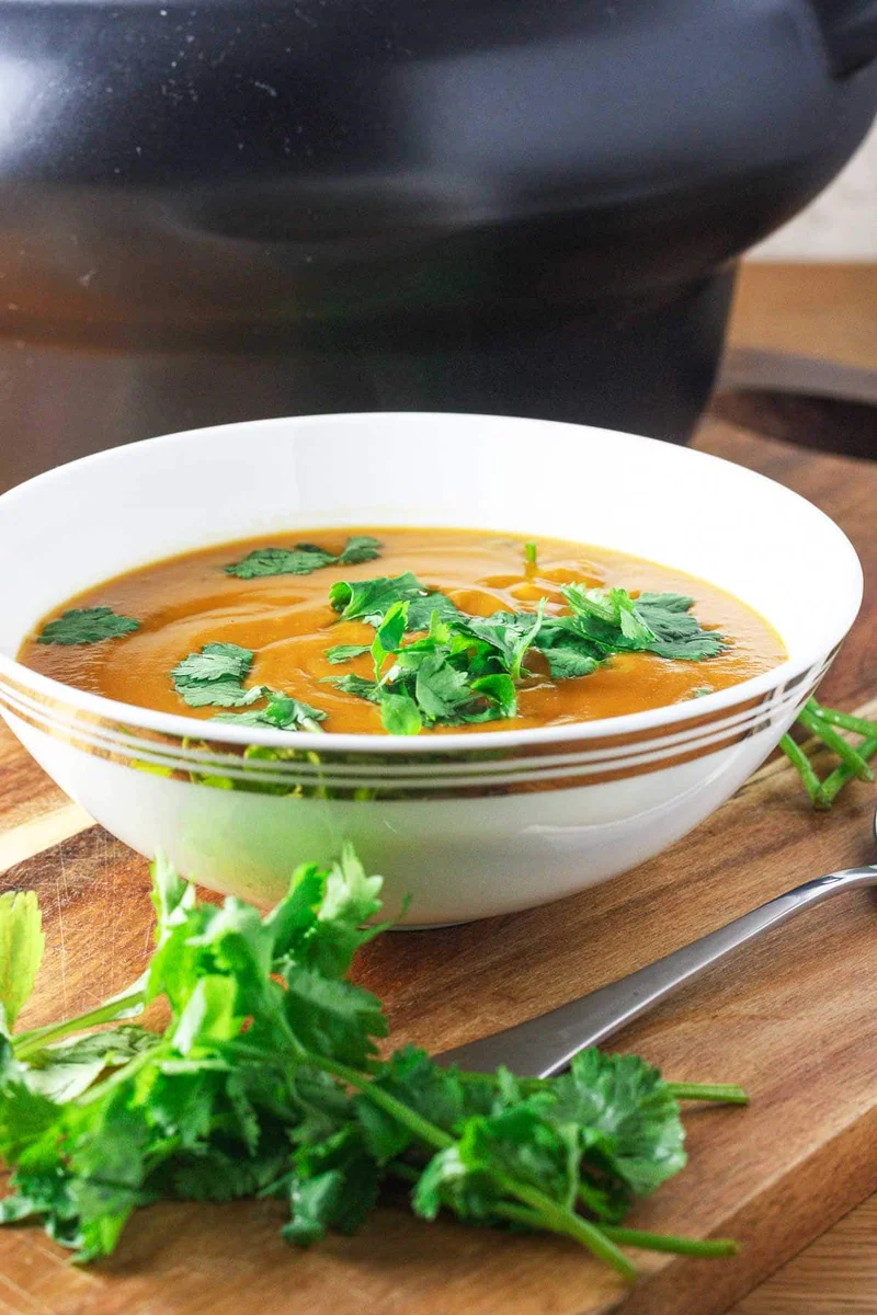 Soupe facile au potiron et aux lentilles corail