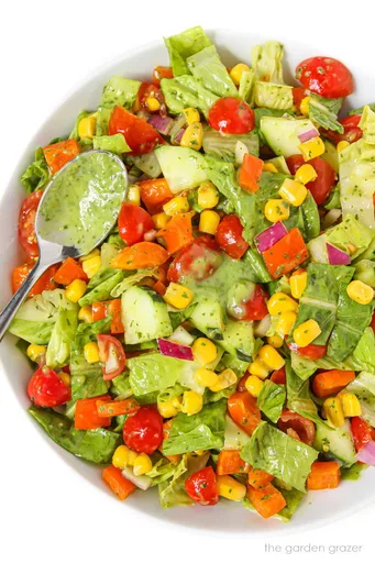 Summer Chopped Salad with Creamy Herb Dressing