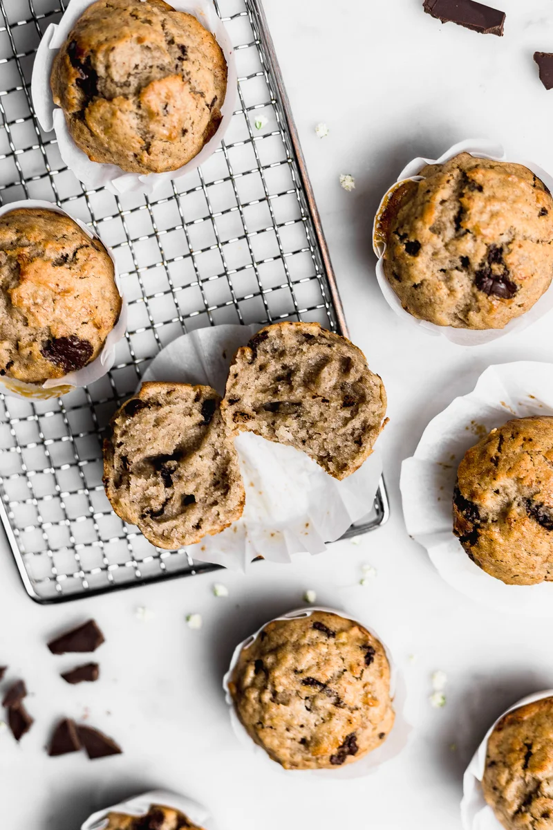 Banana Muffins with Chocolate Chunks
