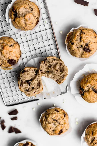 Banana Muffins with Chocolate Chunks