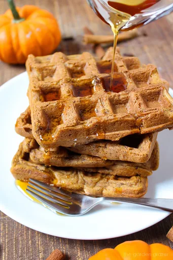 Vegan Pumpkin Waffles (Gluten-Free!)