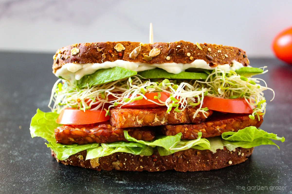 TLT Sandwich with Tempeh Bacon