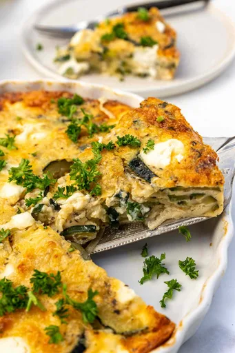 Quiche mágico de calabacín sin base