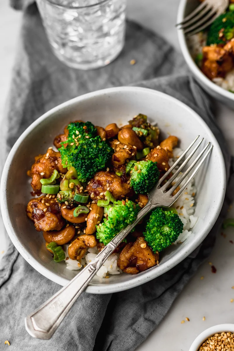Cashew Chicken with Sticky Rice