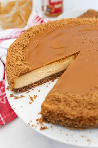 Tarta de Queso Biscoff Fácil (Horneada)