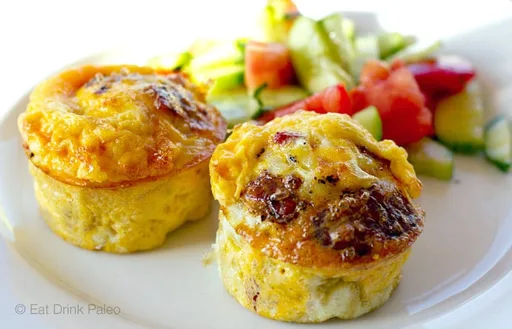 Egg Muffins with Onion Salami & Halloumi
