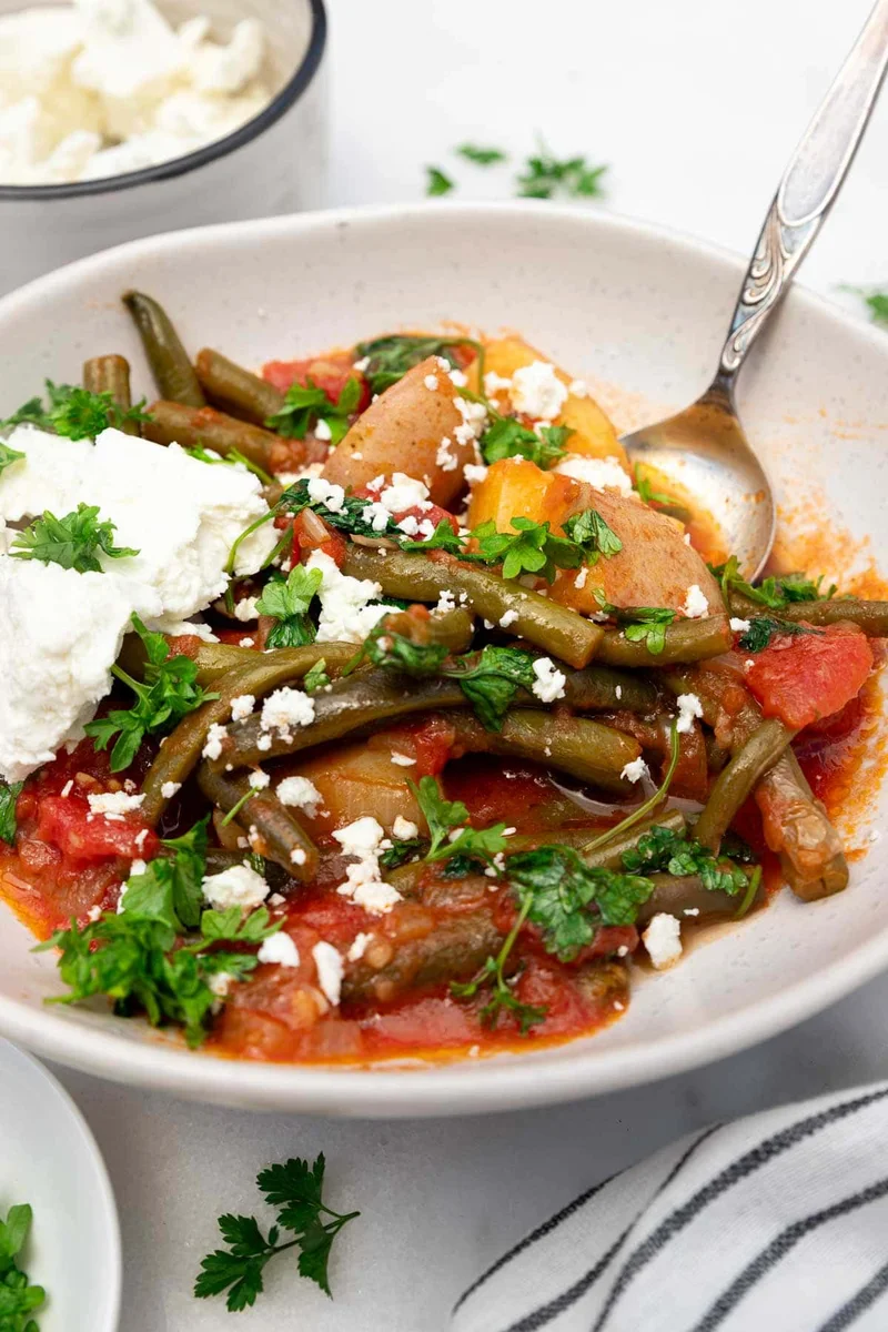 Fasolakia (Greek Green Beans And Potatoes)