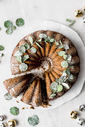 Christmas Bundt Cake with Walnuts and Raisins
