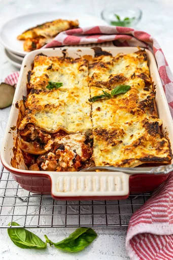 Lasaña vegetariana de berenjena (¡fácil!)