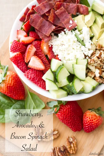 Strawberry, Avocado, & Bacon Spinach Salad