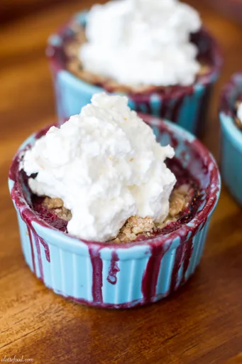 Strawberry Blueberry Fruit Crisp with Orange Whipped Cream