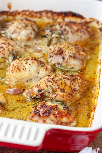 Muslos de pollo al horno con miel y mostaza (¡sin receta!)