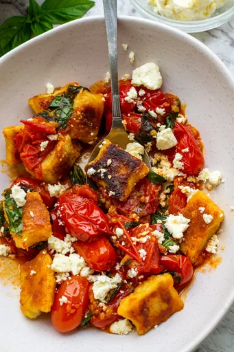 Ñoquis a la sartén con salsa de tomates cherry (comida en 30 minutos)