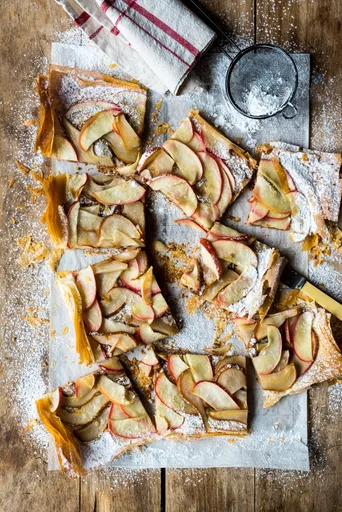 Tarta de manzana con pasta filo