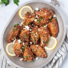 Crispy Lemon Feta Chicken Wings