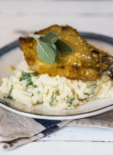 Crumbed Pork Chops with Apple Sage Mash
