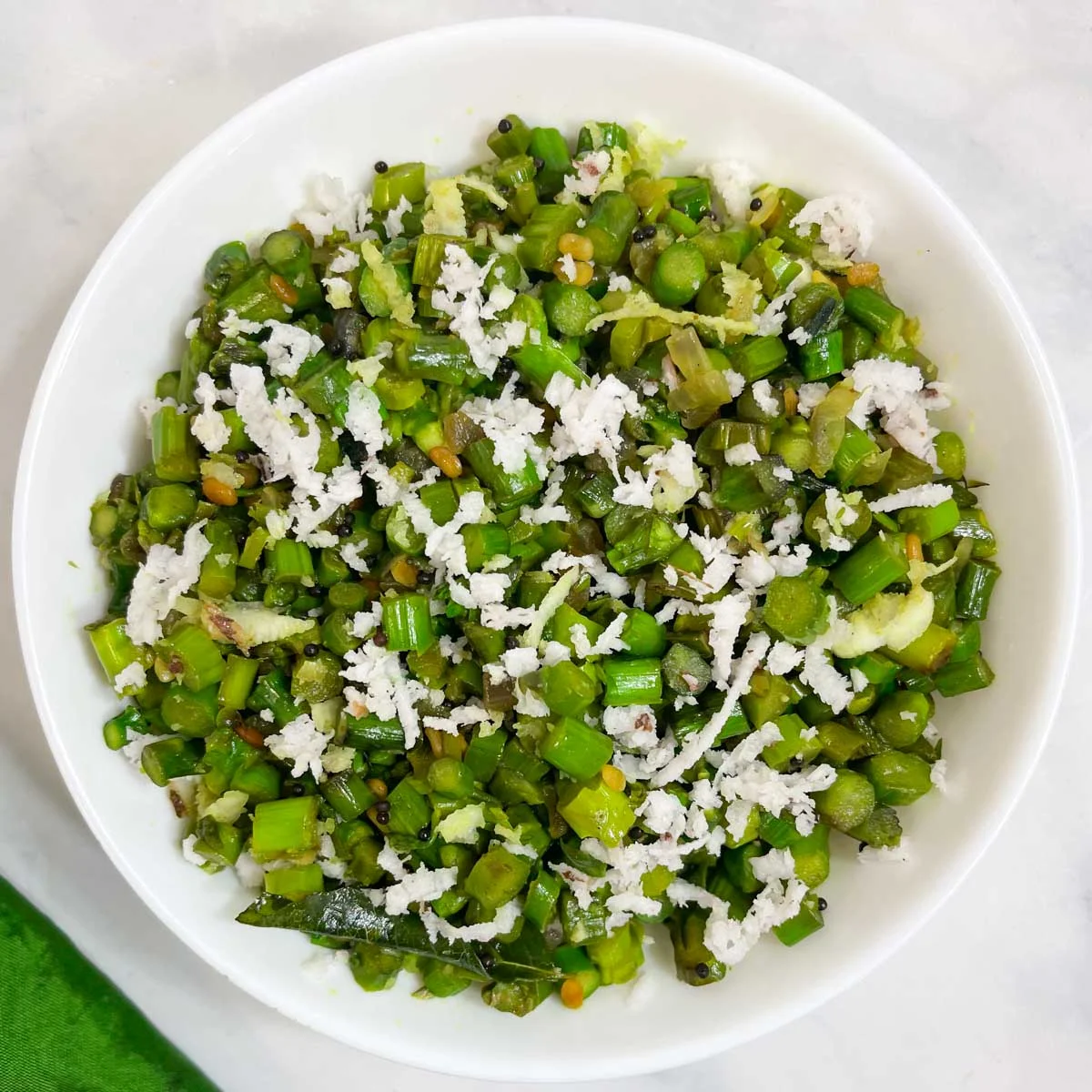 Asparagus Poriyal (Indian Style Asparagus Stir Fry)