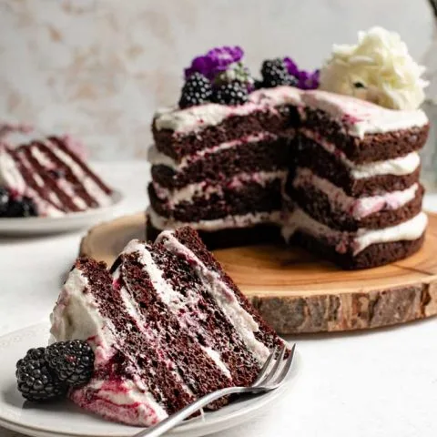 Blackberry Lavender Chocolate Cake