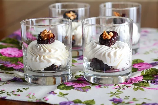 Postre casero de chocolate blanco