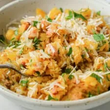 Spaghetti Squash Carbonara - low carb, keto, gluten free