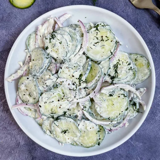 Creamy Cucumber Salad recipe with Sour Cream and Dill