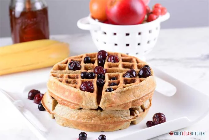 Banana Oatmeal Waffles