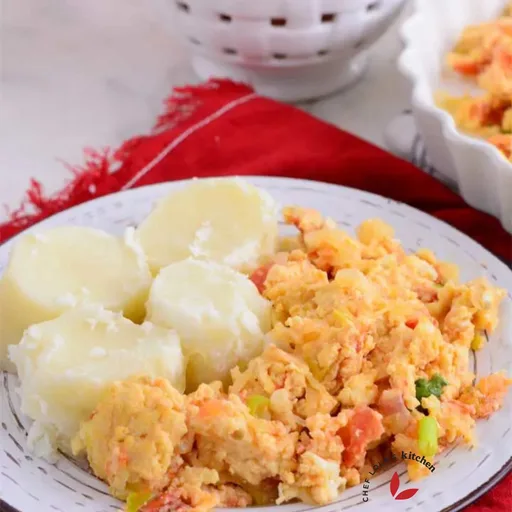 Breakfast potatoes and Egg Stew