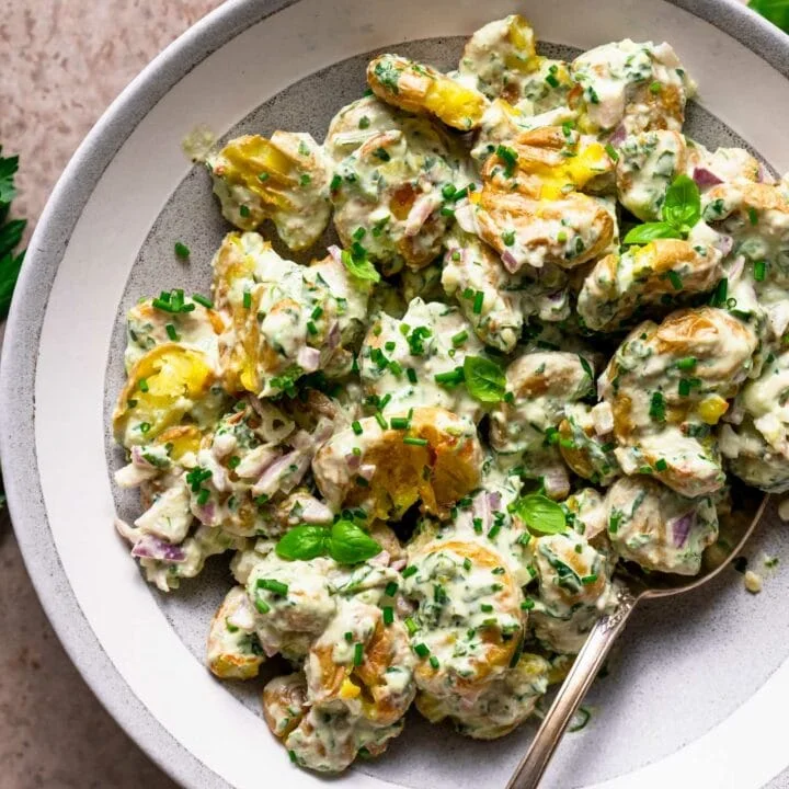 Smashed Potato Herbed Salad