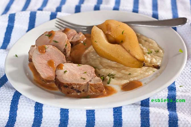 Solomillo al horno con salsa de mostaza