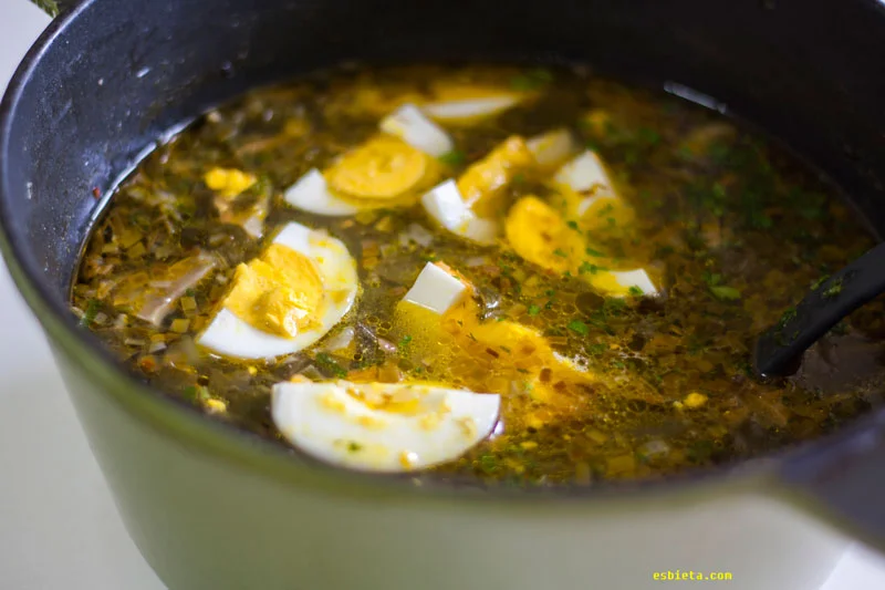 Sopa de acedera o espinacas