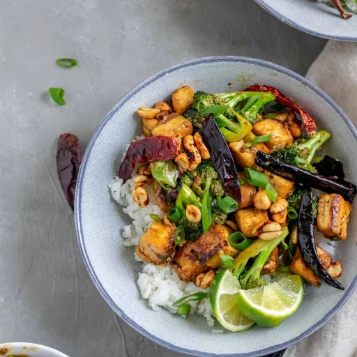 Vegan Kung Pao Tofu with Broccoli