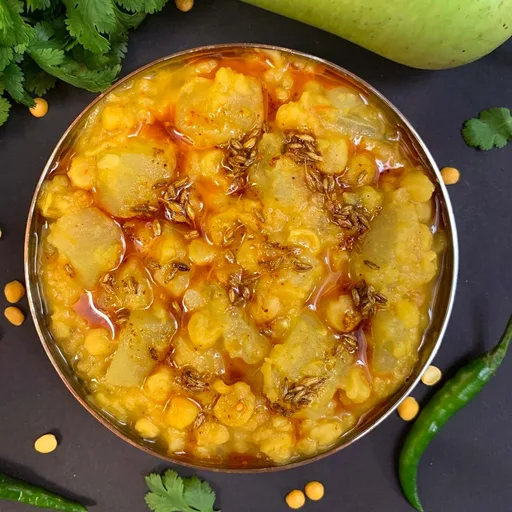 Lauki Chana Dal Recipe - Pressure Cooker