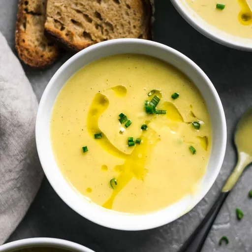 Sopa vegana de patata y puerro