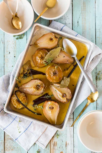 Peras Asadas a la Sidra