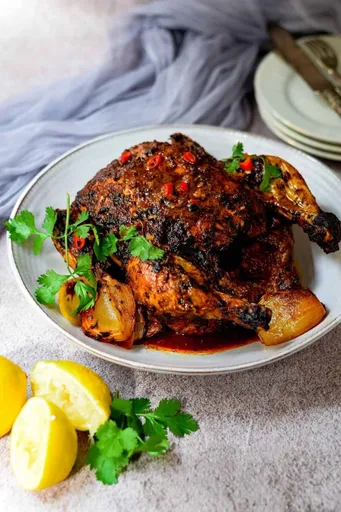 Pollo especiado a la india