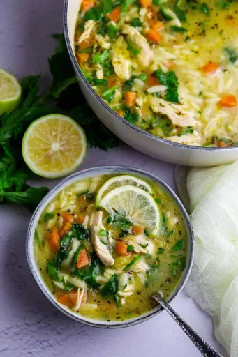 Lemon Chicken Orzo Soup