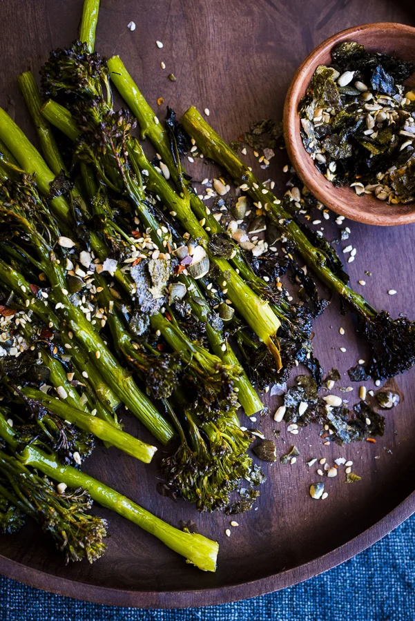 Roasted Broccoli with Nori Salt and Wasabi Mayo