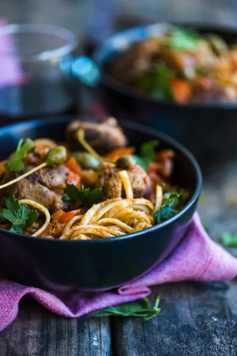 Saucy Fish Meatballs with Linguini