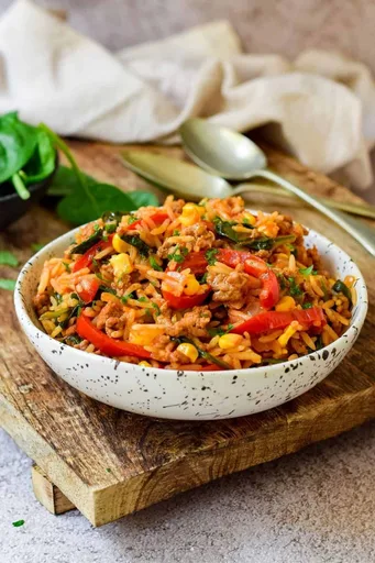 Arroz con cordero en una sola olla