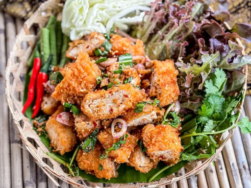 Larb Gai Tod (Fried Chicken Larb Recipe)