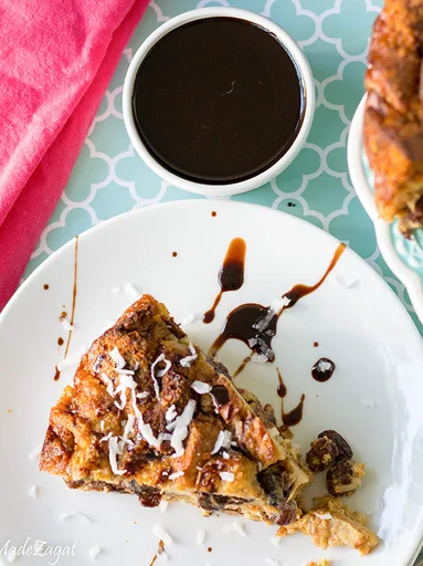 Pudin de pan fácil con coco