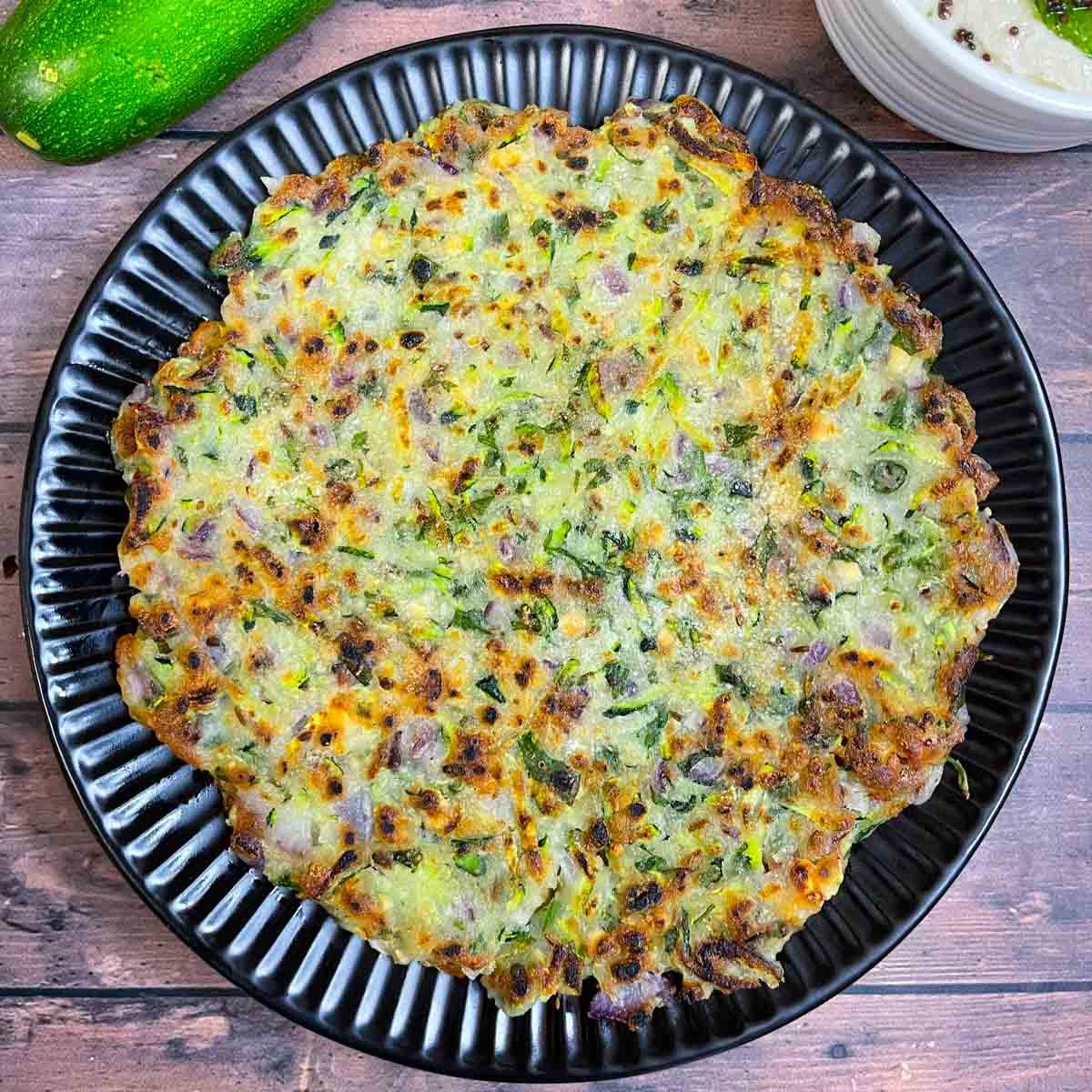 Zucchini Thalipettu (Zucchini Akki Rotti)