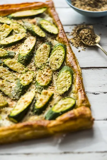 Zucchini Labneh Tart