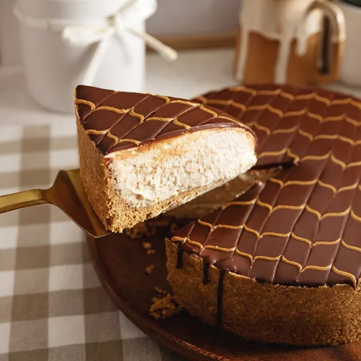 Tarta de queso con chocolate y mantequilla de cacahuete (sin horno)